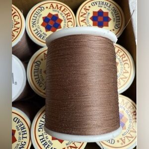 American Quilting Thread #114 CHESTNUT 100% cotton glaced